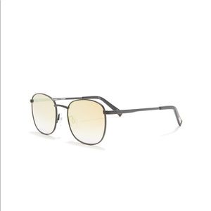 LeSpec Matte Black, Yellow Mirror Sunglasses